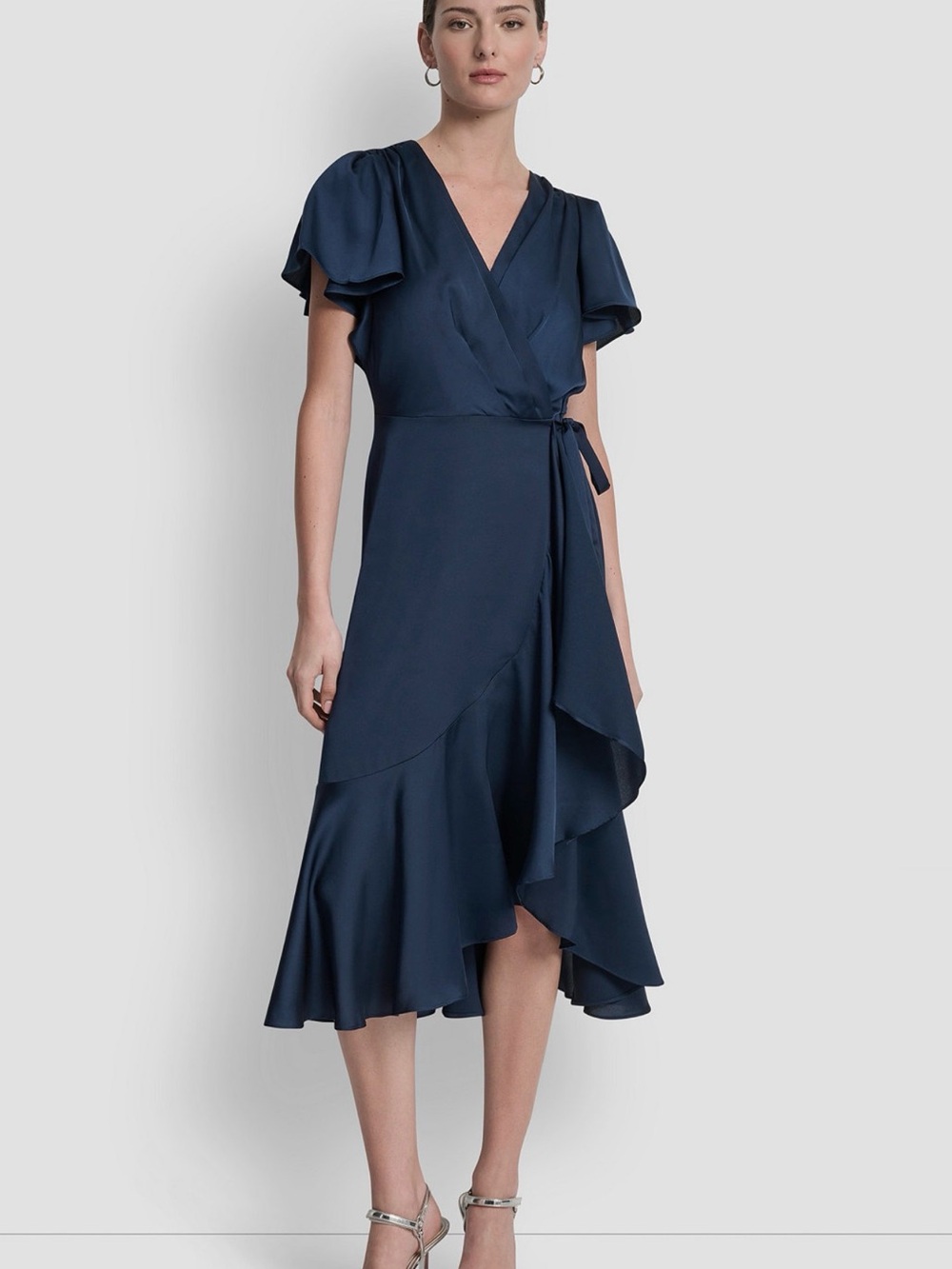 Like new! DKNY Navy Faux Wrap Dress- size 6